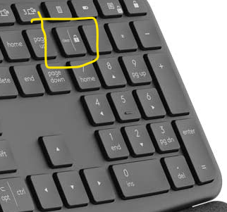 disable number keypad on keyboard
